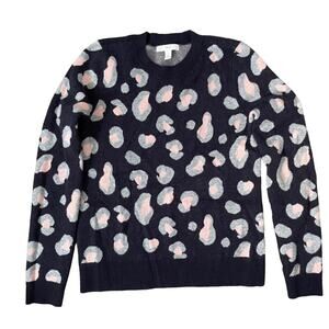 1901 Nordstrom Sweater Womens Sz M Blue Gray Pink Viscose Long Sleeve Top Fuzzy